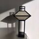 Japanese lamp in black lacquered wood and rice paper H:75cm