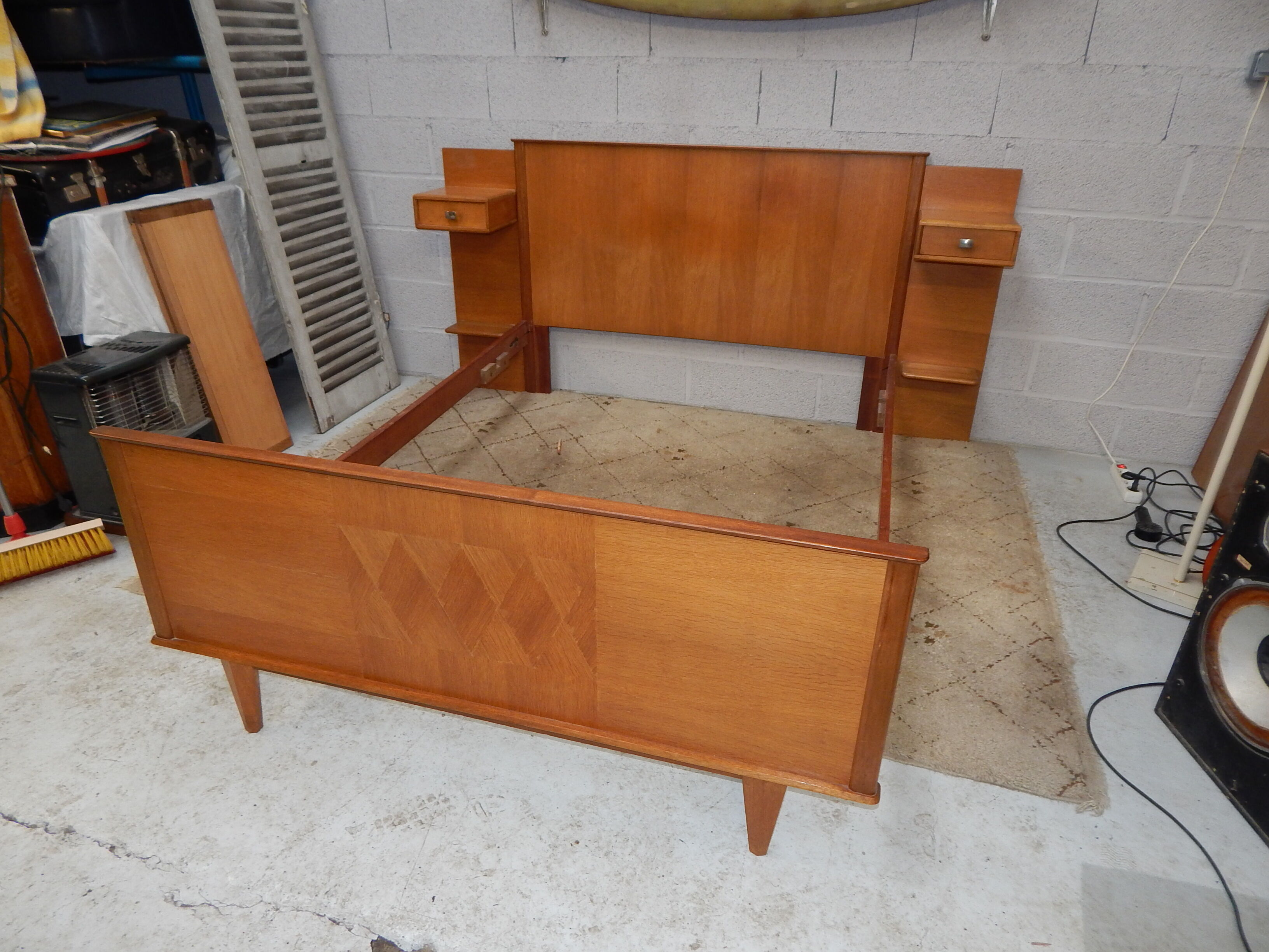 Head of bed 140 x 190 bed suspended vintage 50s