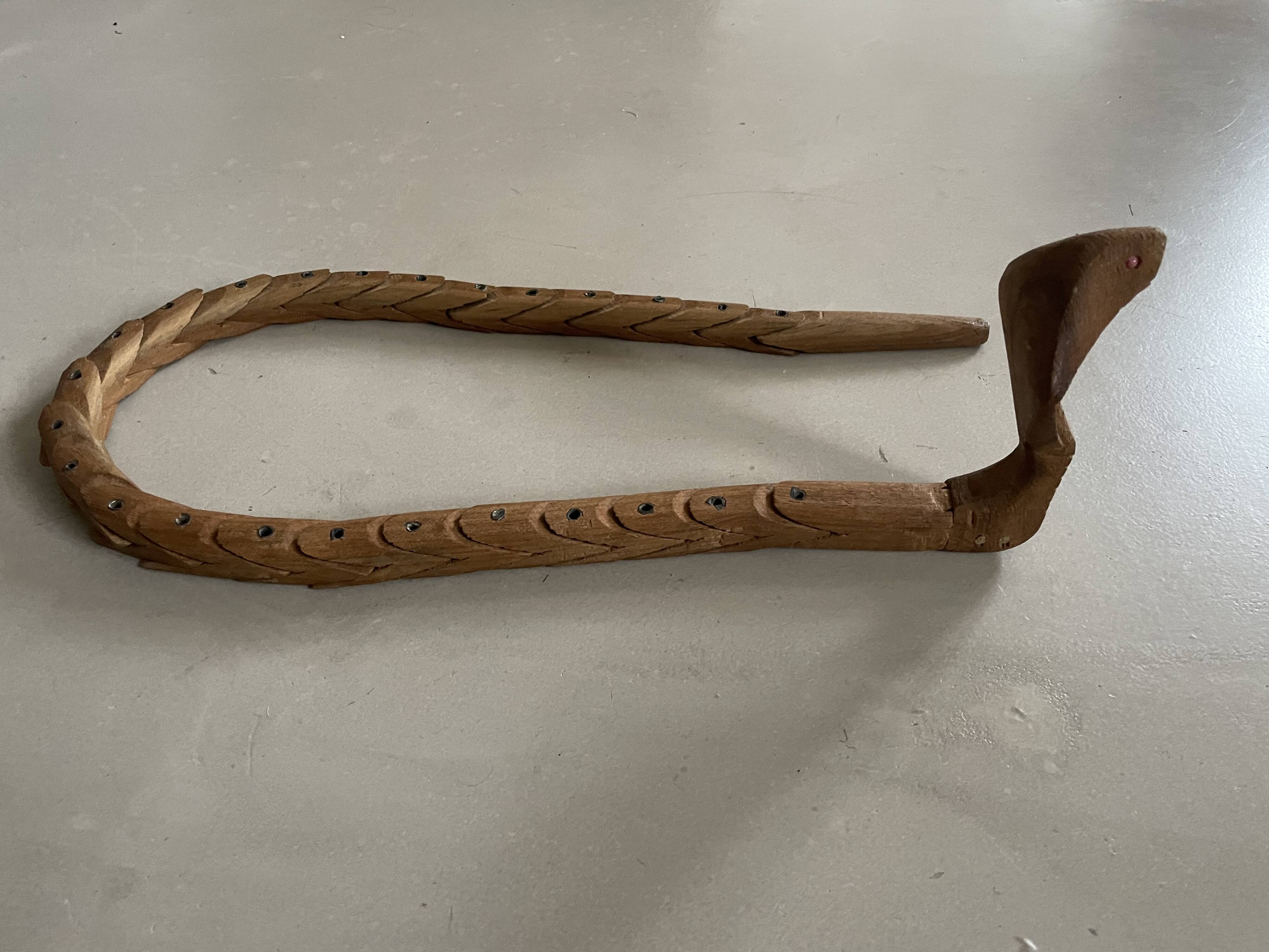 Articulated wooden snake