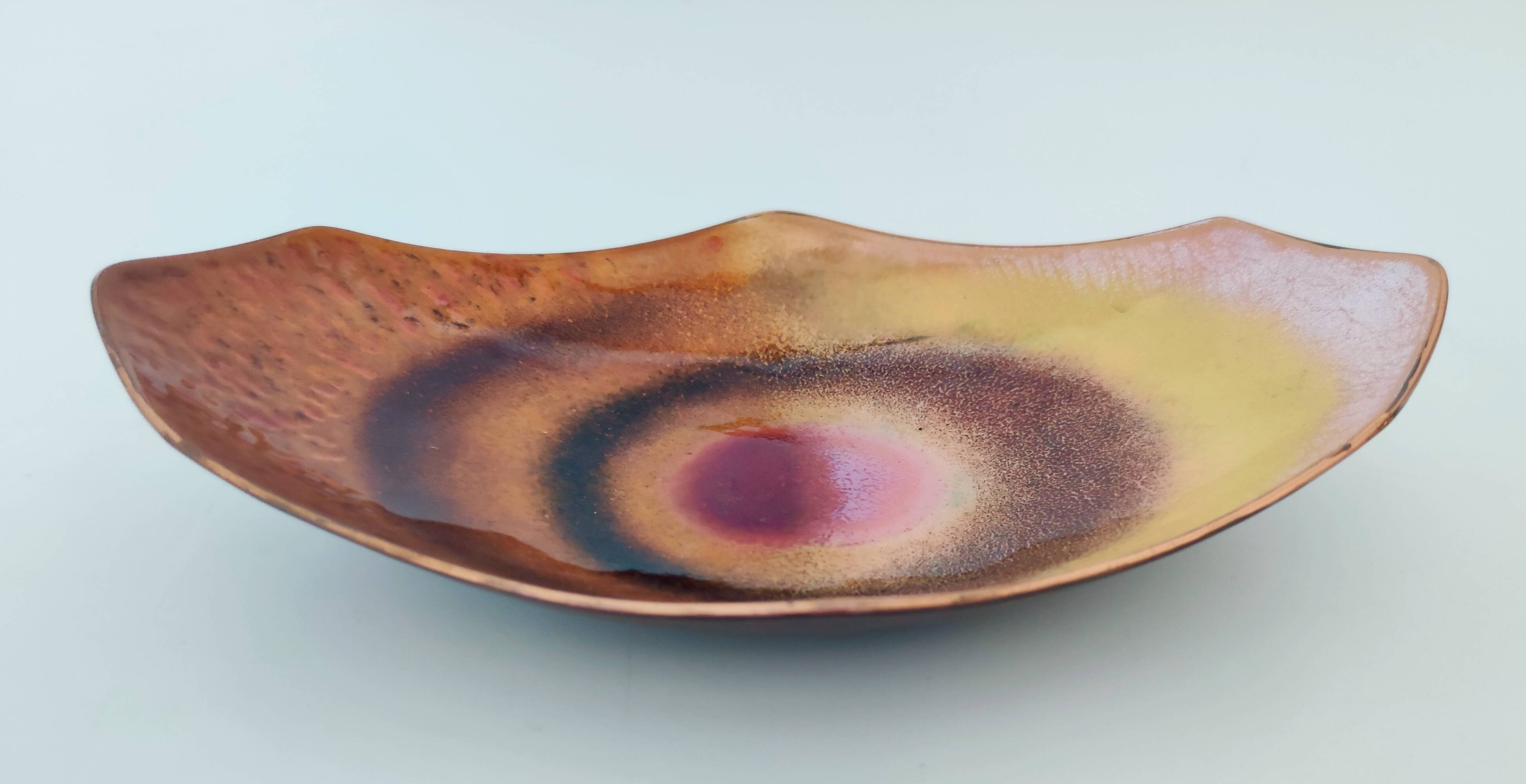 Enameled Copper Vide-Poche / Decorative Bowl Ascribable to Paolo De Poli