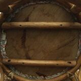 Table and 2 armchairs set in rattan and wicker, 70s/80s