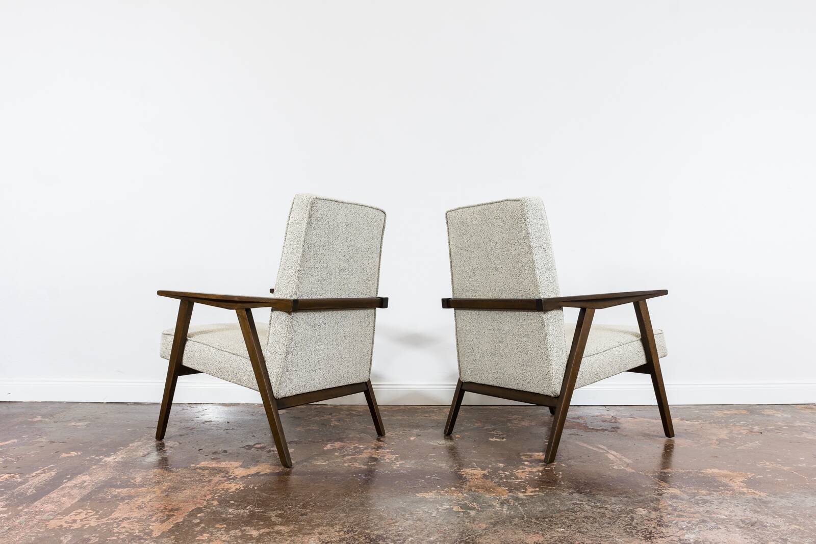 Pair of beige Mid-Century armchairs 1960's