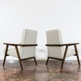 Paire de fauteuils beiges vintage 1960