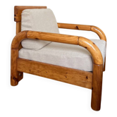 Solid pine armchair with a chalet feel