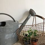 Zinc watering can with apple