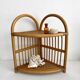 Vintage bamboo and rattan corner shelf