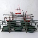 Set of vintage wire metal planters