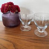 Duo of engraved glass water glasses