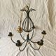 Vintage chandelier in black metal and brass - 6 branches