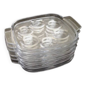 Années 1970   6 Plats à escargots Pyrex   Sedlex-France