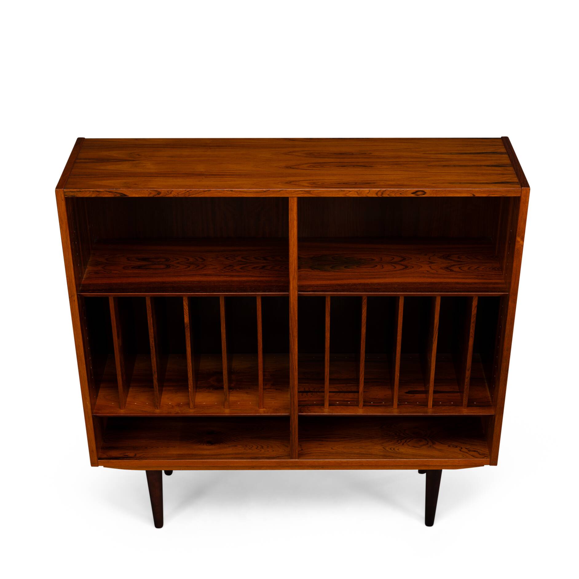 Danish Rosewood Bookcase with LP rack Hundevad & Co, 1960s