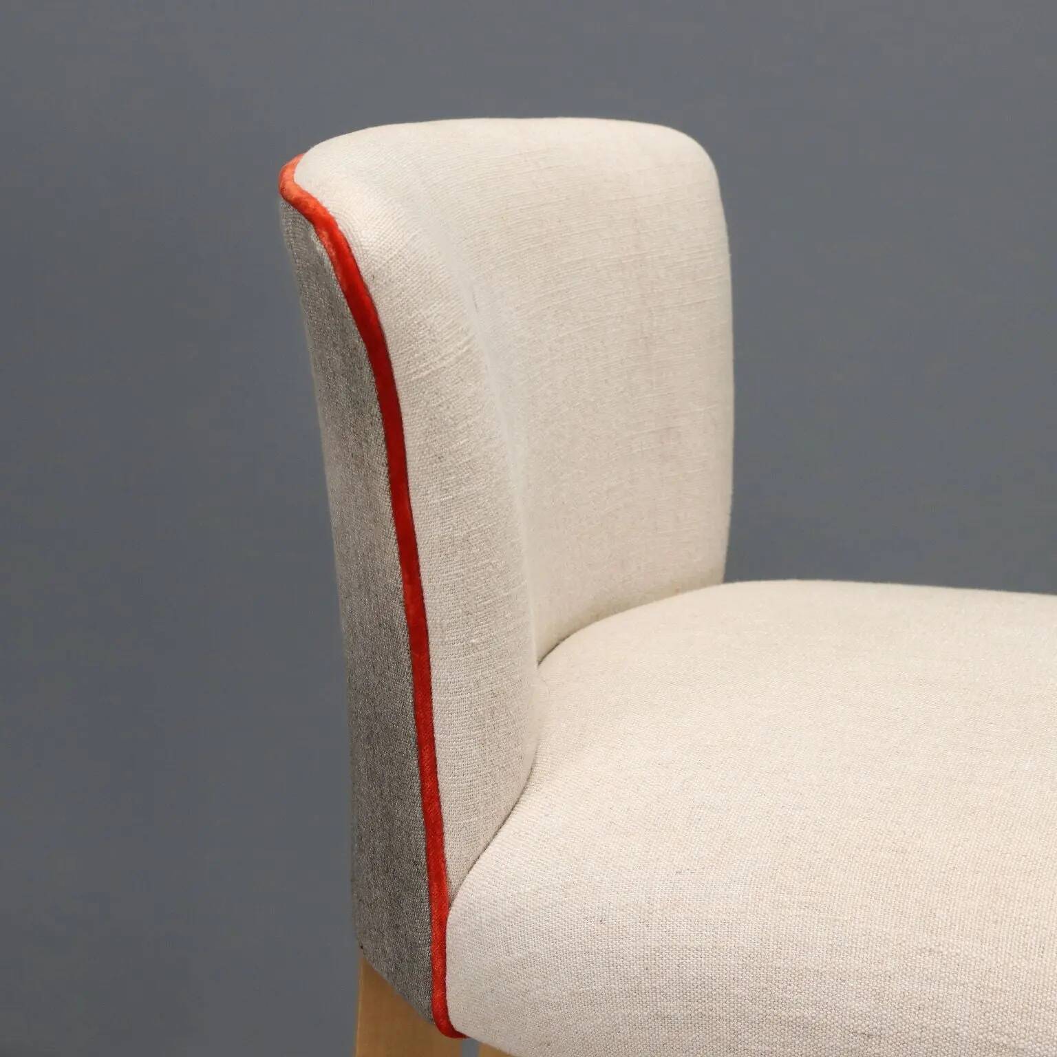 Antique stools by William Yeoward in beech and brass, England, 20th century.