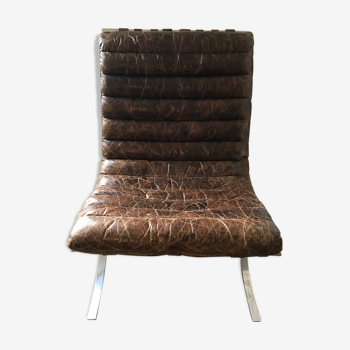 Vintage art deco leather armchair