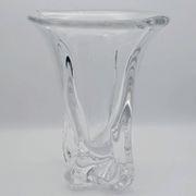 Art Vannes France - Large Sculptural Free-Form Vase - Solid Crystal 1950