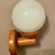 Vintage white glass wall light and pin.