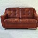 Mid century patchwork tufted patinated leather sofa, 1960s
