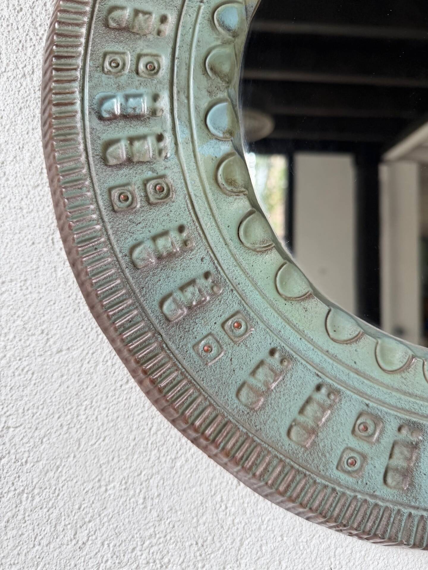 Art mirror Italy in ceramic from the 90s.