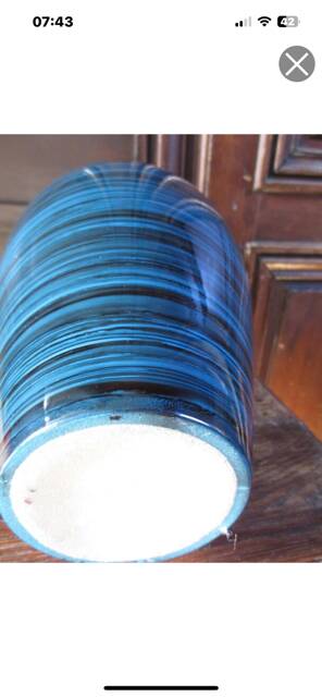 Blue ceramic lamp base