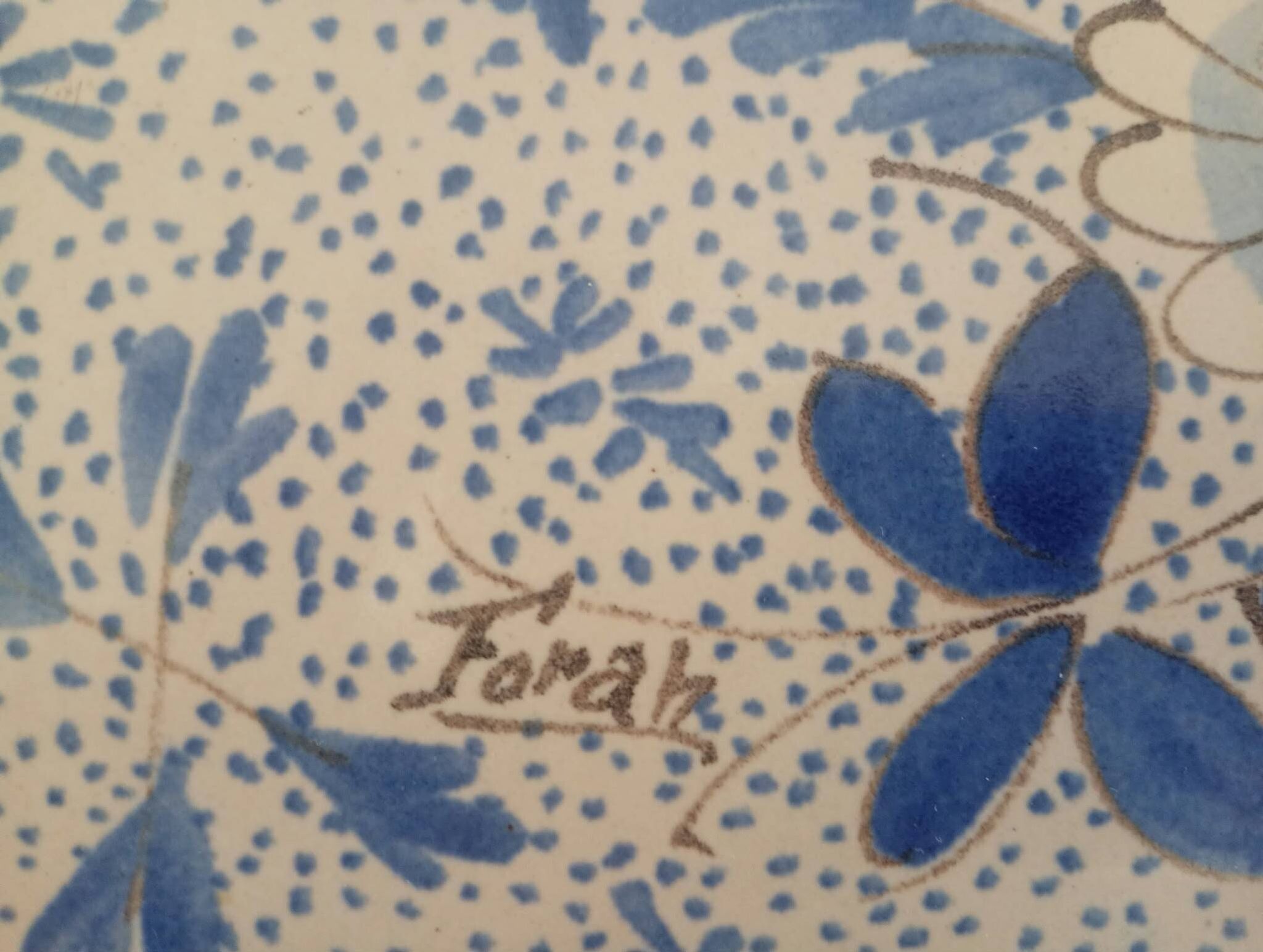 Dessous de plat signé Forah