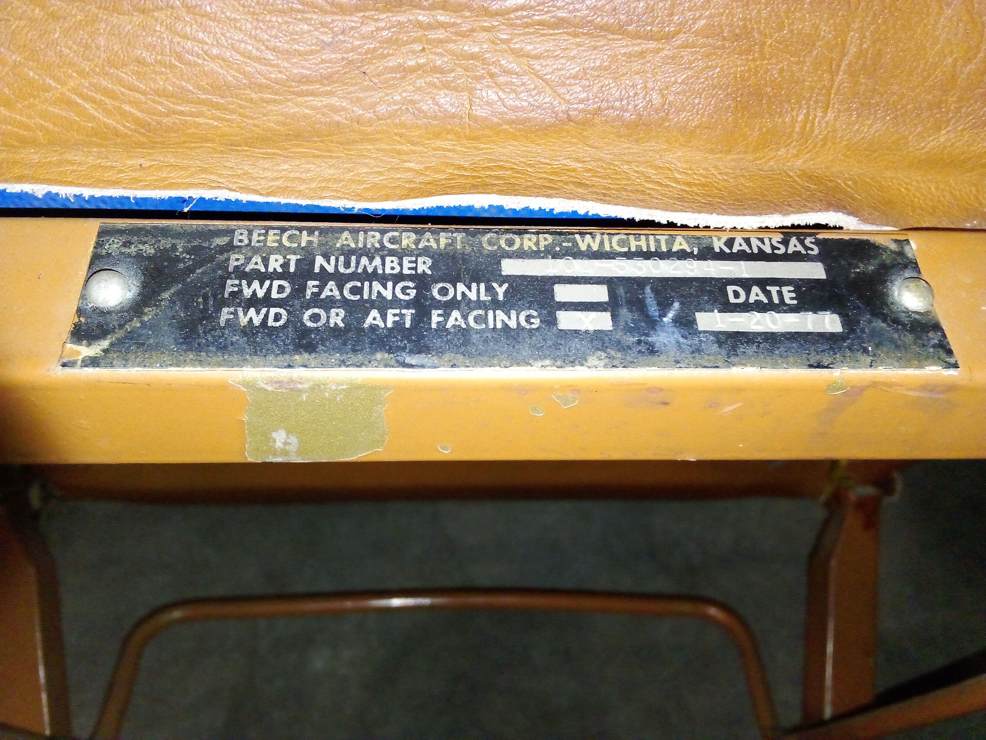 Leather airplane chair