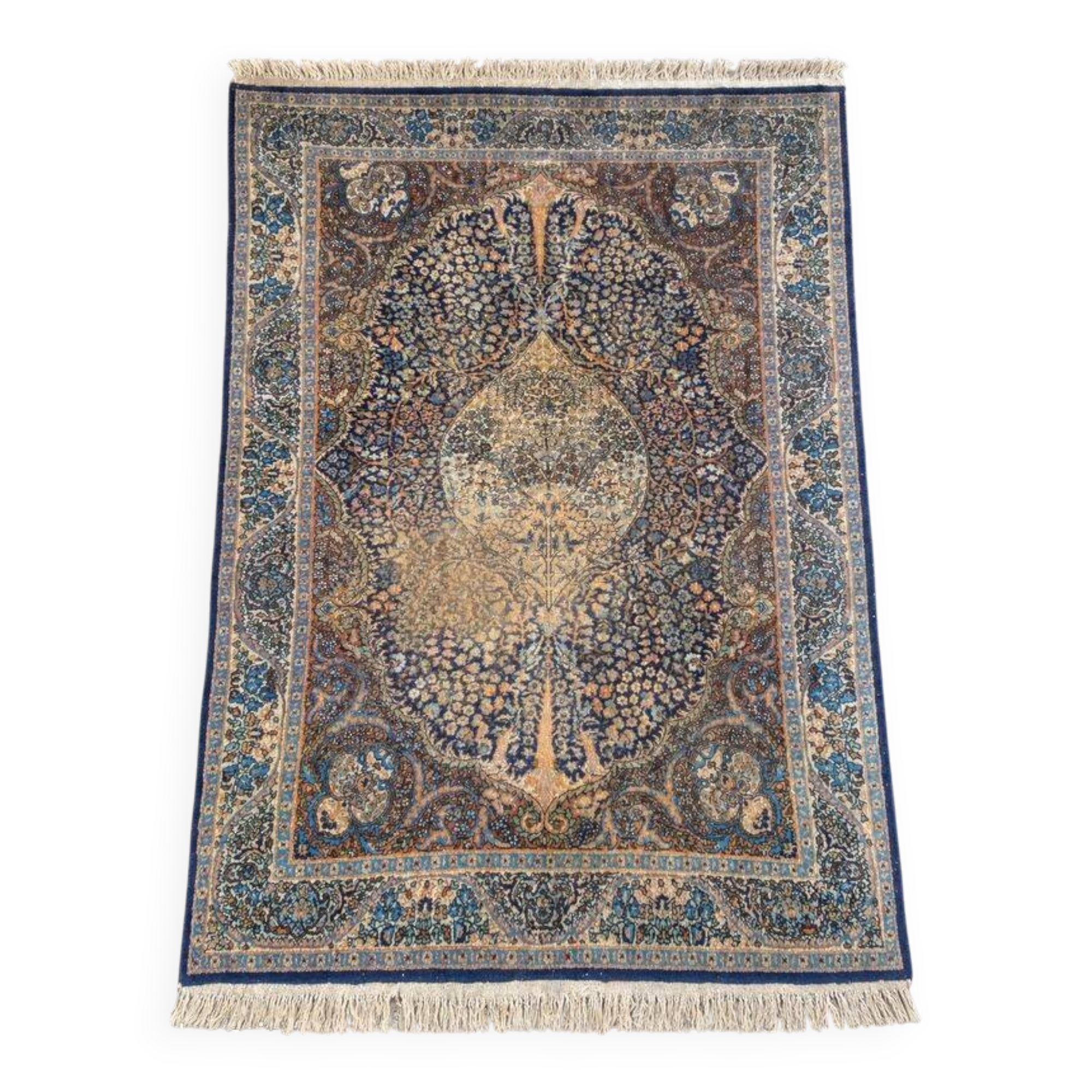 Ancient Oriental rug – wool – 204 x 130 cm – tree of life patterns