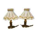 Pair of bronze bedside lamps