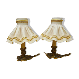 Paire de lampes de chevet en bronze