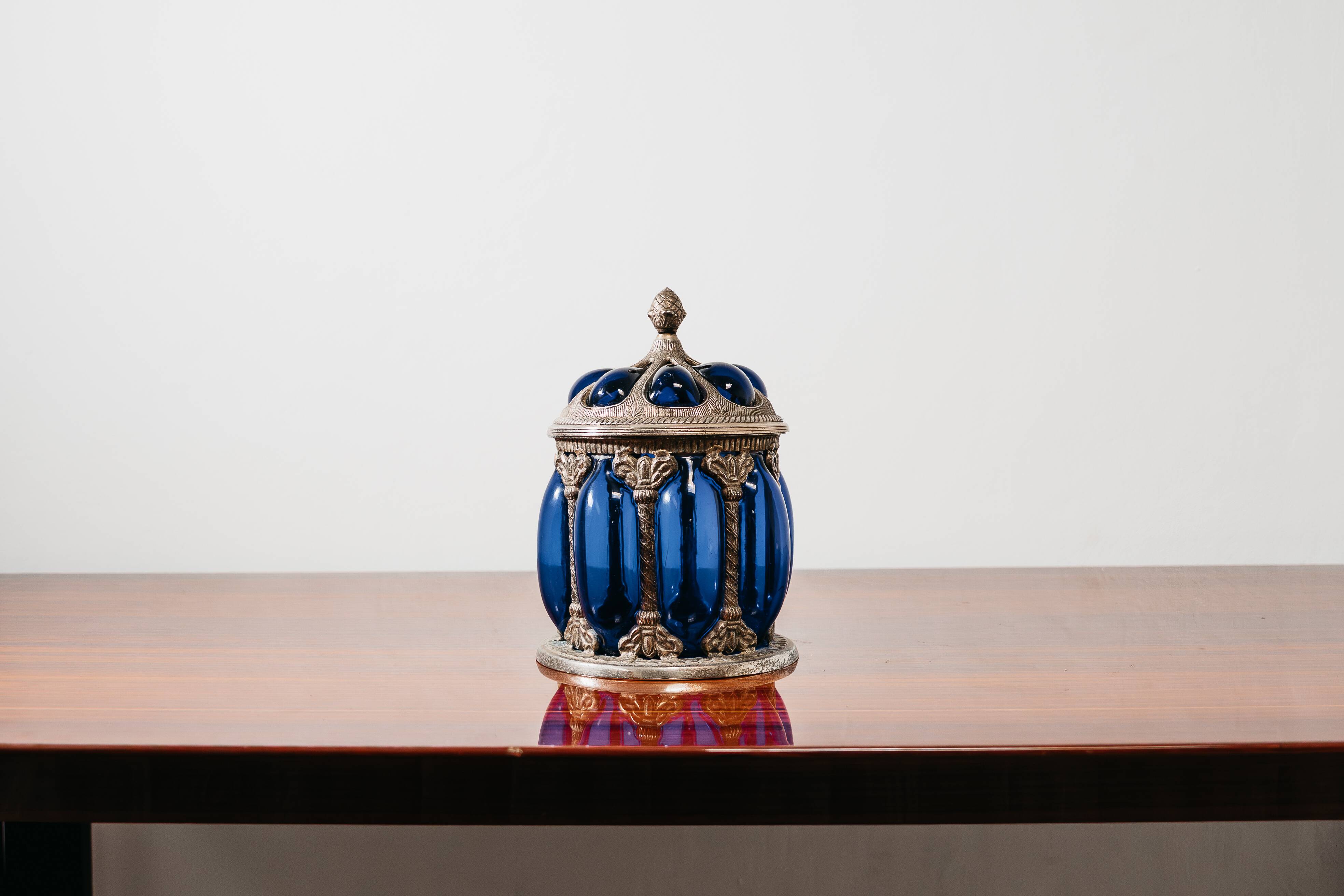 Centrotavola Large Royal Sheffield Collection Blue Service Jar 1950’s