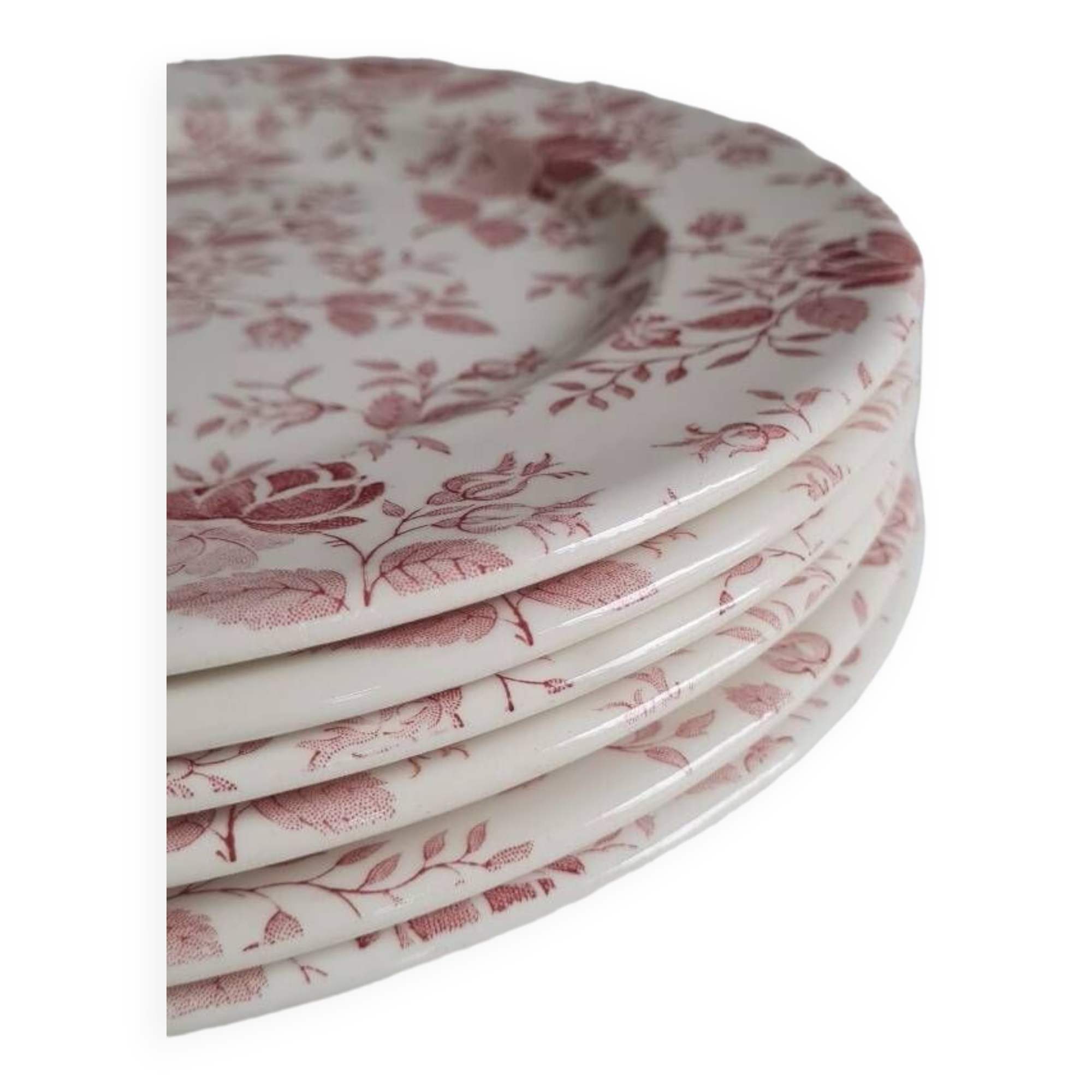 Service of 6 English earthenware plates