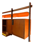 Mid-Century Modern Modular Bookcase, Wood & Metal, Italy, 1960s