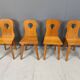 Vintage brutalist dining chairs set of 4 - 1960s