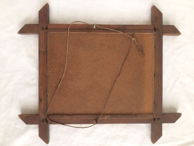 Vintage mirror frame wood 40x34cm