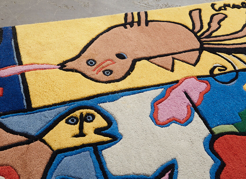 Corneille art rug scandinavia 1970s