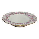 Limoges porcelain cake dish with floral garlands and ribbons, "Vieux Bernardaud" D&C (Delinières & Cie), late 19th century.