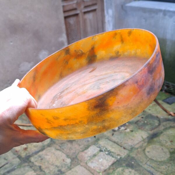 Coupe à fruits en verre et fer forgé