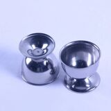 2 antique stainless steel egg cups