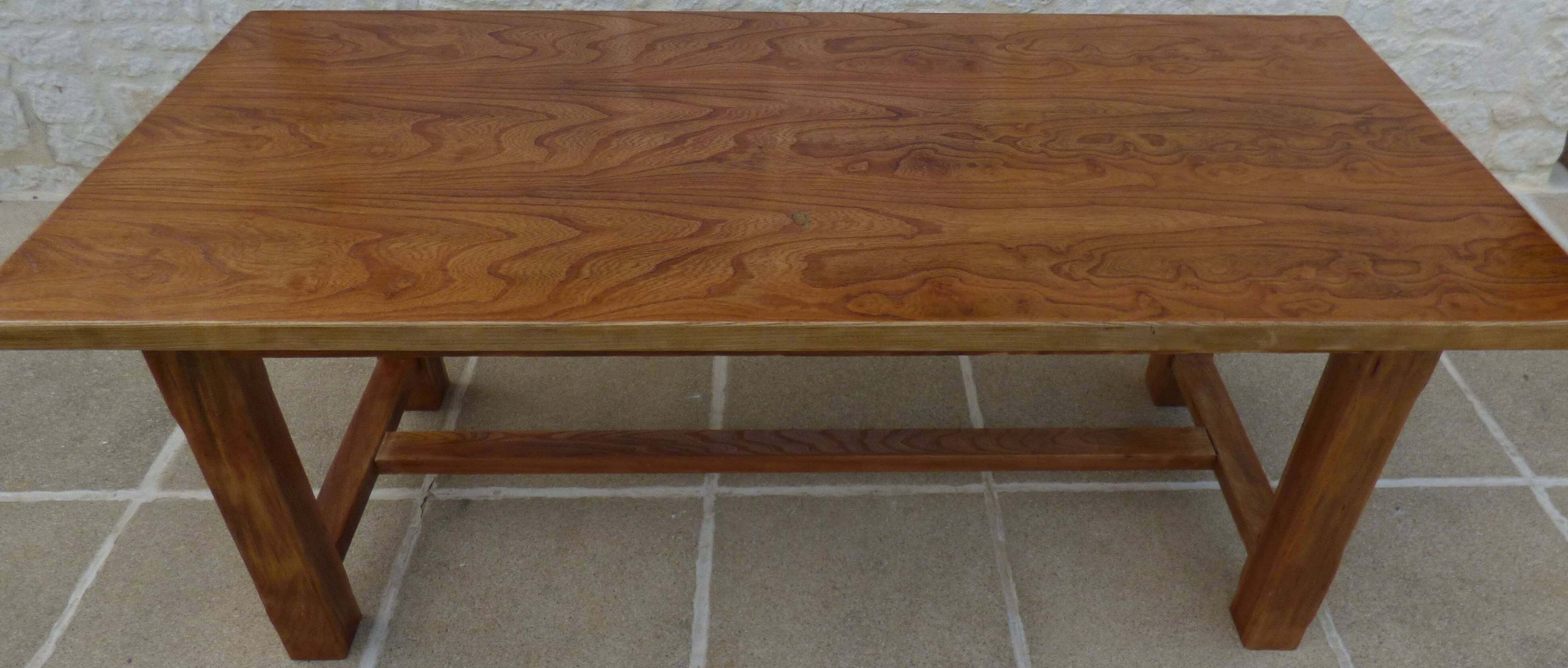 Farm table with 1 drawer in solid oak, natural colour - Totally res