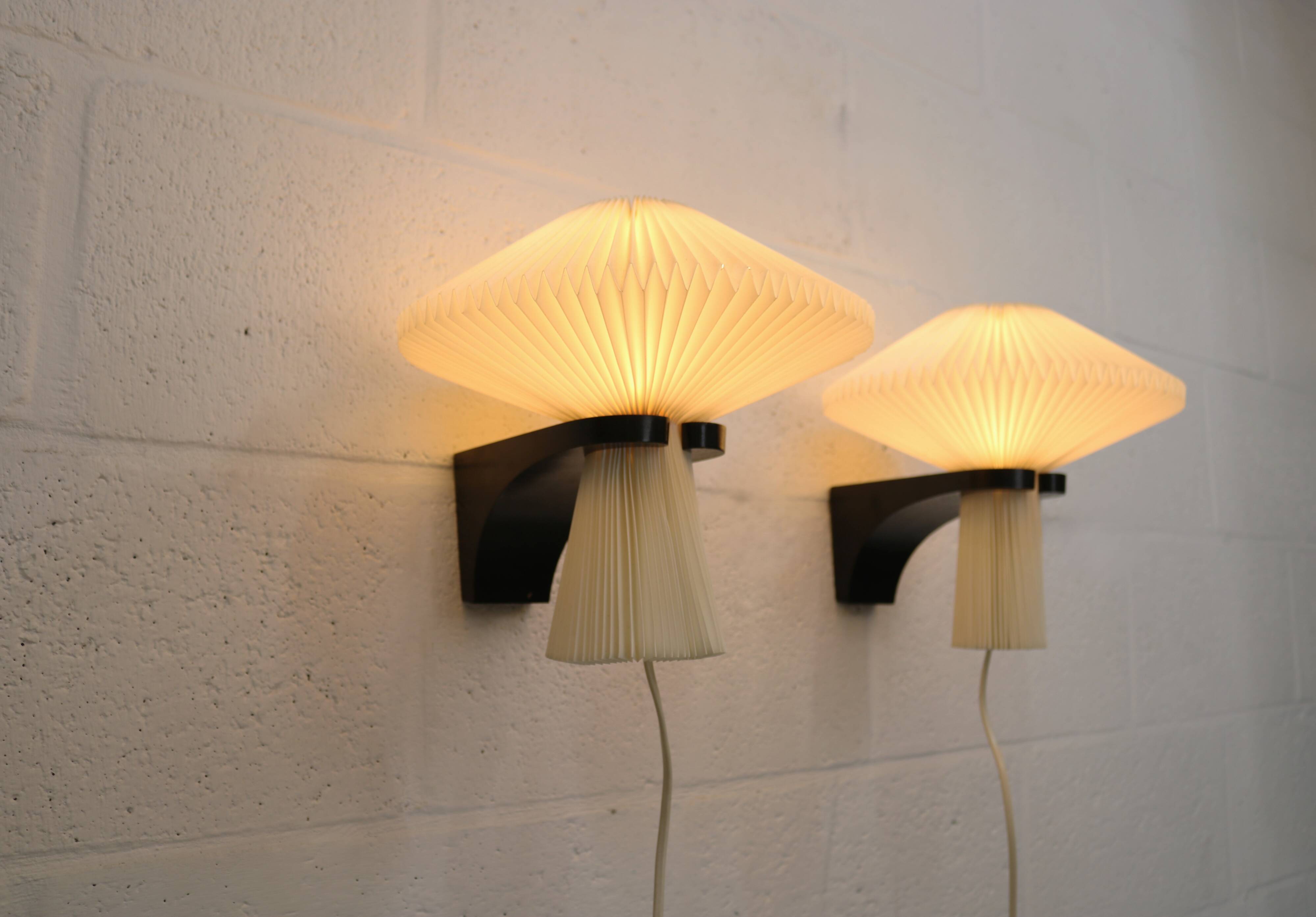Pair original Le Klint 204 “Mushroom” lamps, designed by Vilhelm Wohlert