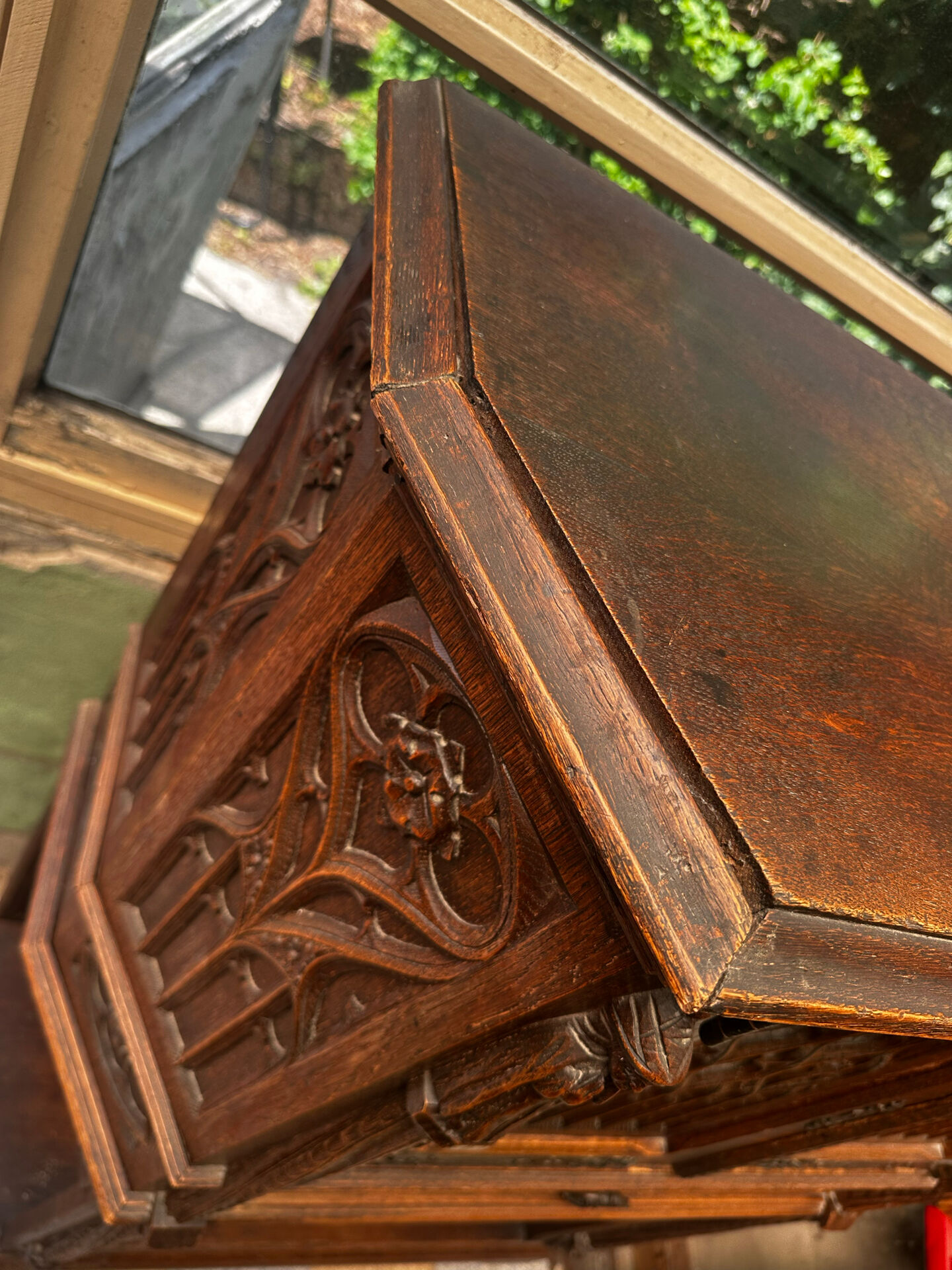 Gothic Buffet Cabinet in Carved Oak, 19th Century