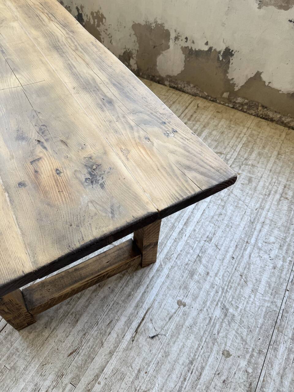 1950s pine farmhouse table 220cm