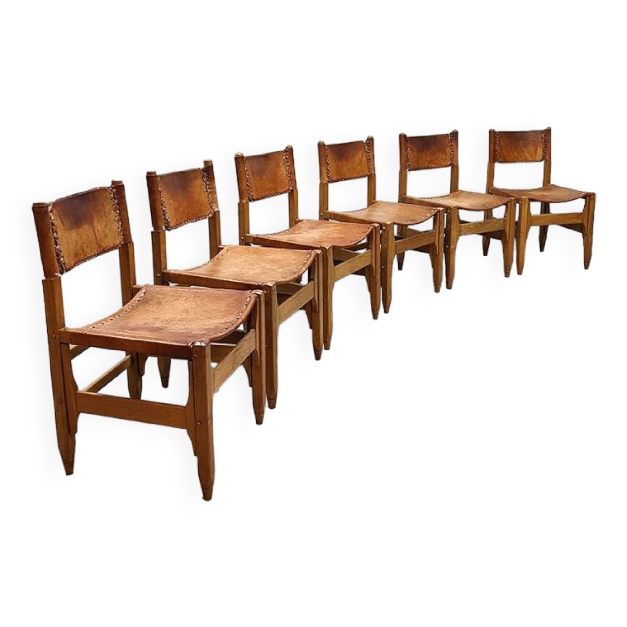 Vintage leather dining chairs Werner Biermann Arte Sano