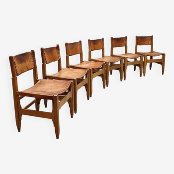 Chaises de salle à manger vintage en cuir Werner Biermann Arte Sano