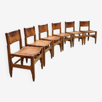 Vintage leather dinner chairs Werner Biermann Arte Sano