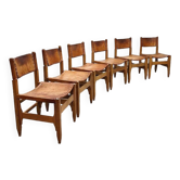 Chaises de salle à manger vintage en cuir Werner Biermann Arte Sano