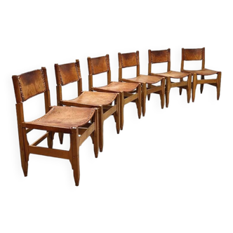 Chaises de salle à manger vintage en cuir Werner Biermann Arte Sano