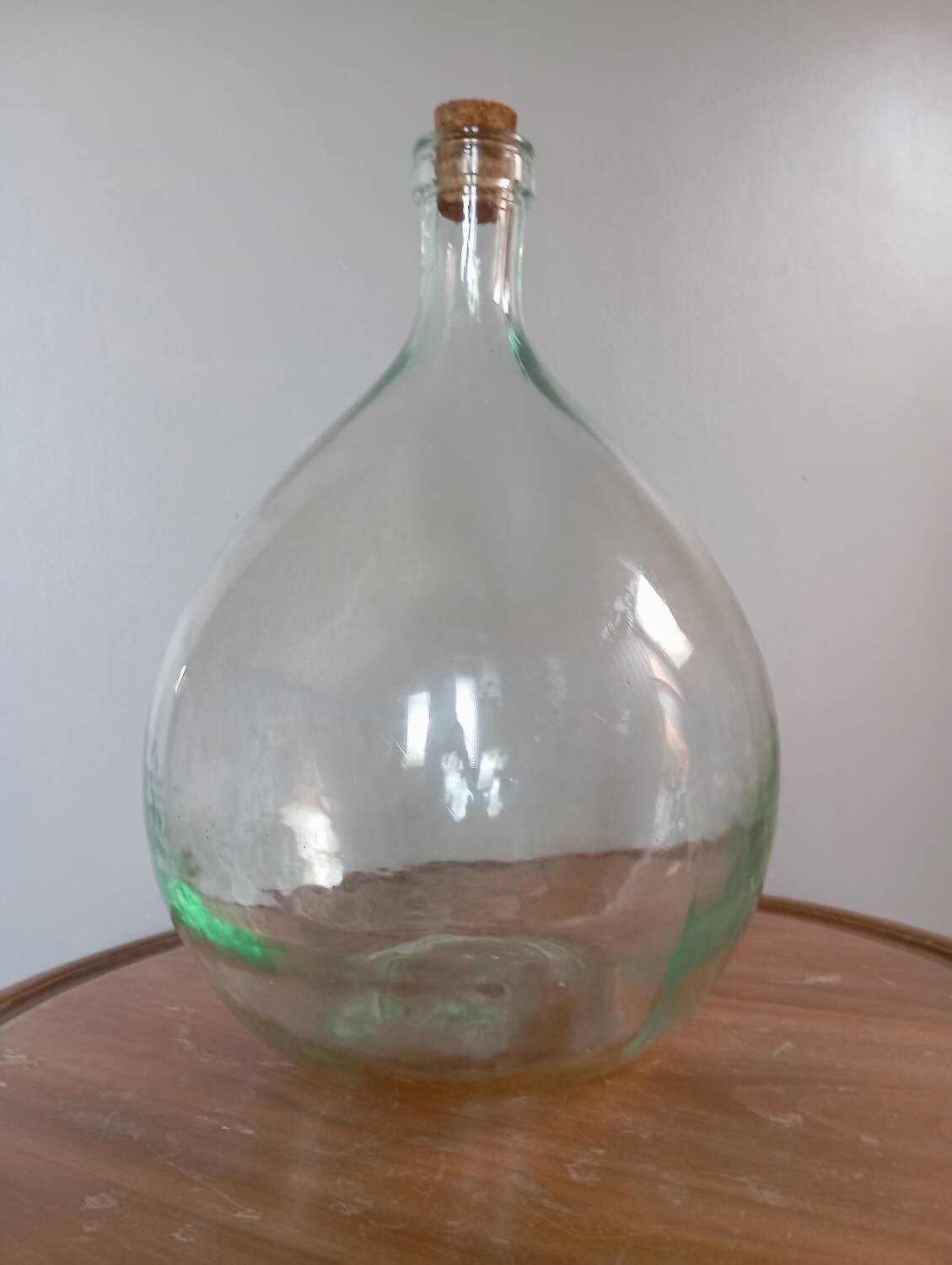 Dame-Jeanne, vintage carboy 6 liters transparent blown glass
