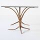Unique sculptural dining table in bronze and glass, Belgium 1970.