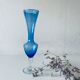Blue and transparent glass vase