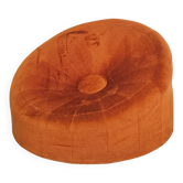 Round armchair in the style of Pierre Paulin, oversized pouf, velvet.