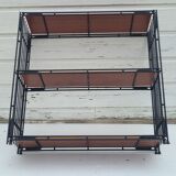Vintage modular shelf with installation or wall Multistrux of Multimeuble lacquered steel, 1960